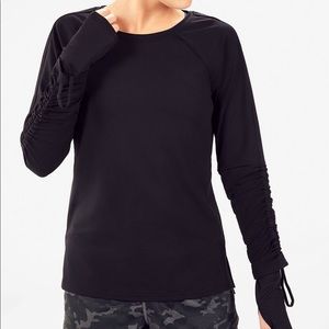 Fabletics Black Cashel Adjustable Long Sleeve Athletic Top